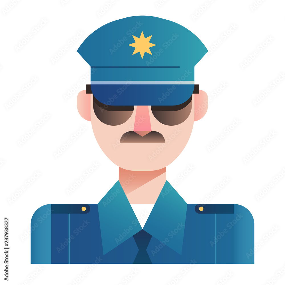 Police gradient illustration