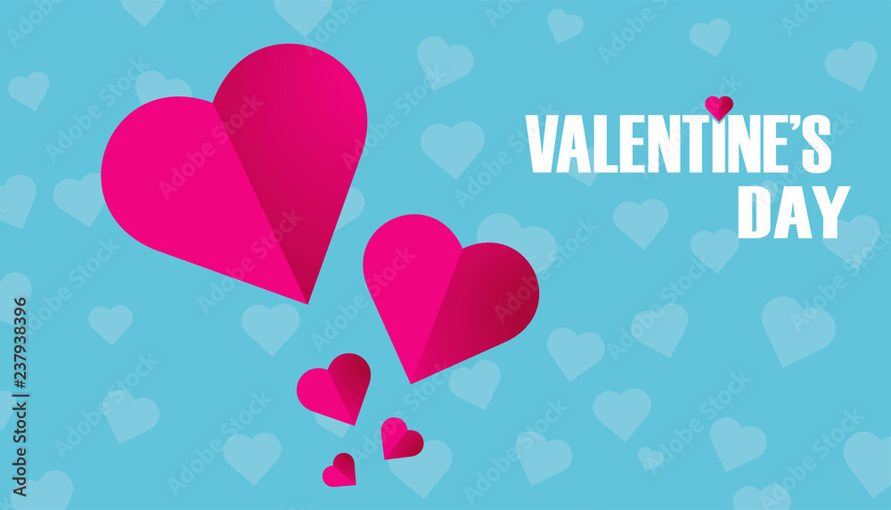 Valentines Day Abstract Vector Greeting Card Background