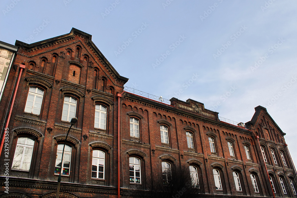 Fototapeta premium Old building of city school (1886) in the Kazimierz district of the city Krakow, Poland