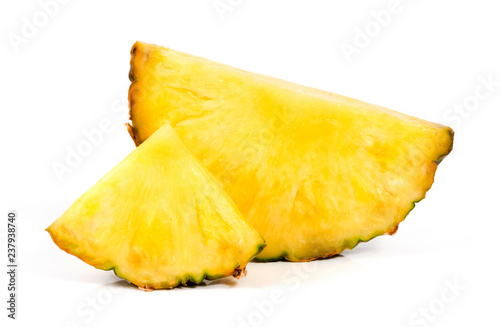 pieces of ananas on a white background