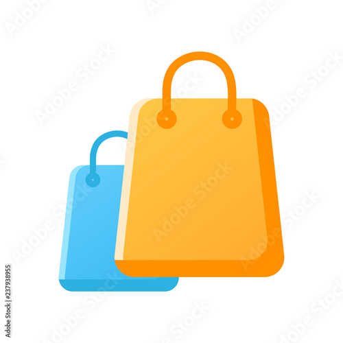 Shopping bags flat illustration
