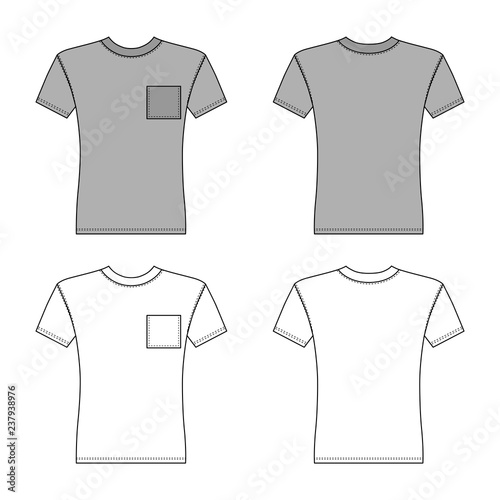 T shirt man template (front, back views)