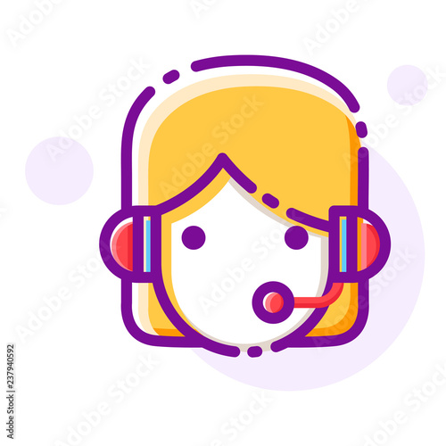 Customer service LineColor illustration