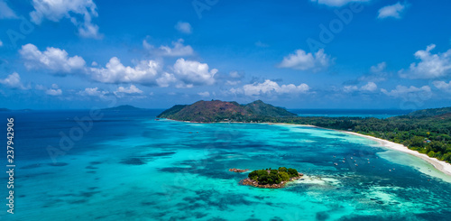 Wallpaper Mural Aerial view of beautiful island at Seychelles in the Indian Ocean.Top view from drone Torontodigital.ca