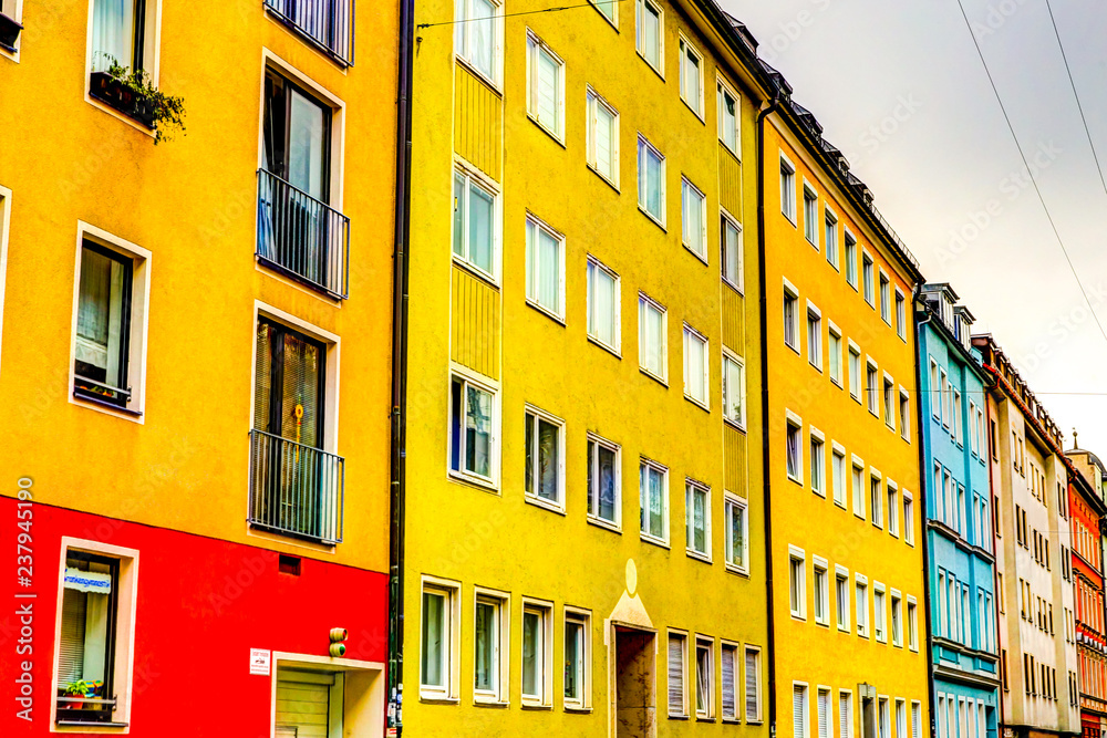 Streetside apartments in Munich Germany