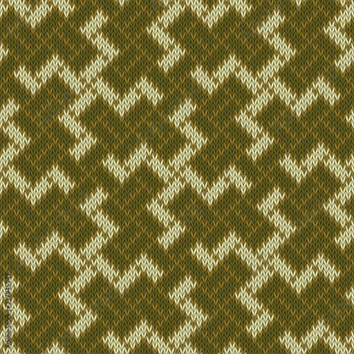 Ancient sacred symbol of the Balinese. Seamless knitted wool pattern