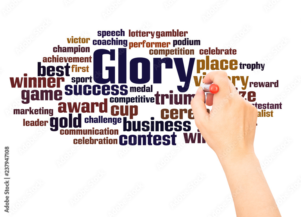 Glory word cloud hand writing concept Glory word cloud hand writing concept