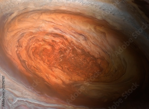 Jupiter's Great Red Spot, illustration photo