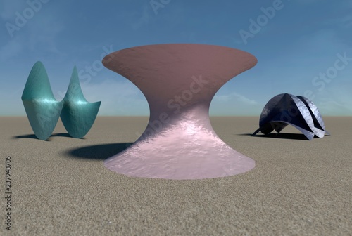 Helicoid, catanoid and catalan, illustration