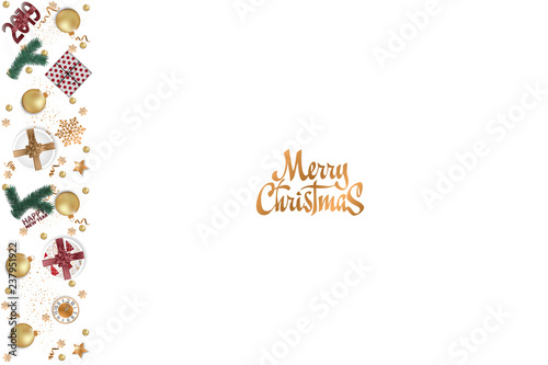 Merry Christmas background with Christmas elements. Vector illustration © Alexey