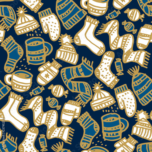 Knitted winter clothing doo...