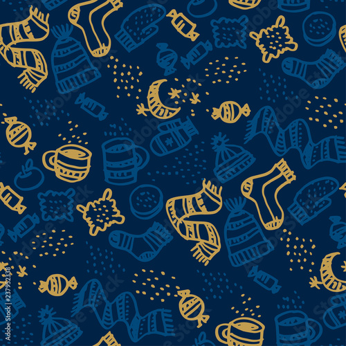 Tea, biscuits, cookies, sweets seamless pattern