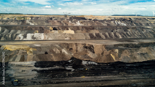 open-cast mining aerial view photo