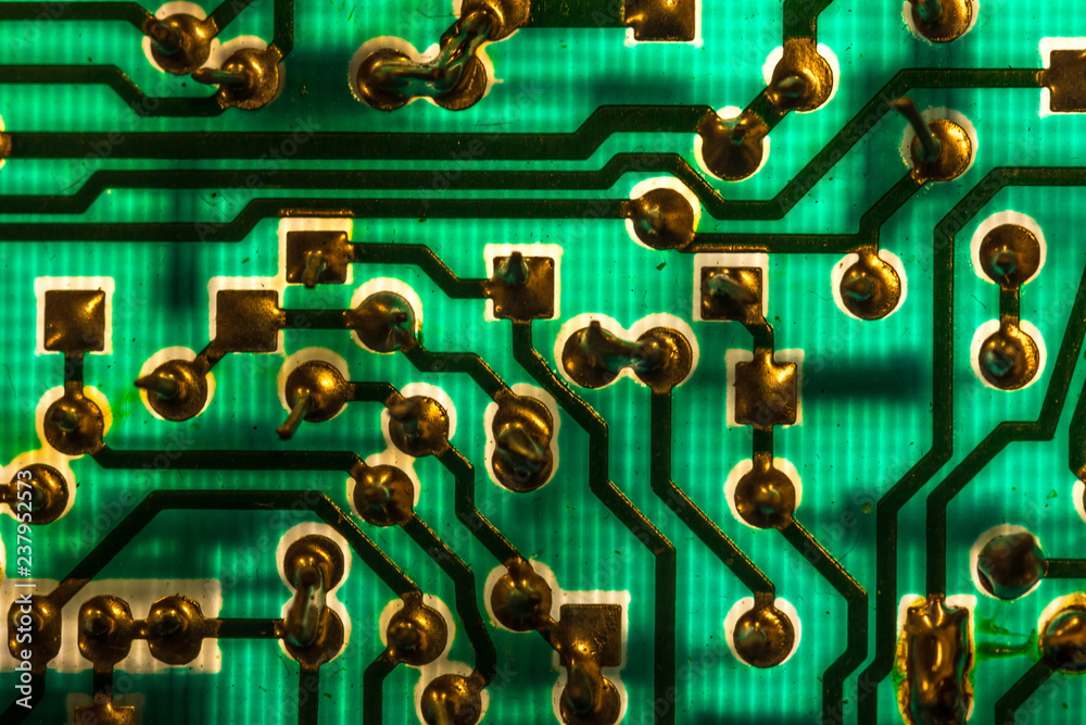 circuit board - back side closeup circuit board - back side closeup