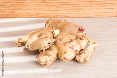 ginger root on the wooden background