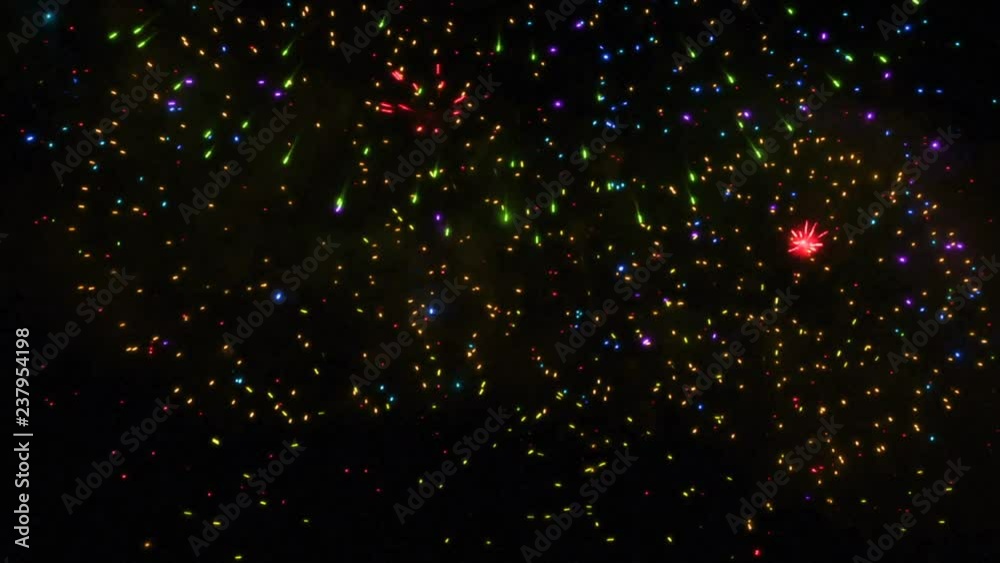 Colorful multiple closeup firework, footage abstract background tv show, intro, opener, christmas theme, holiday, new year, party, clubs, event, music clips, advertising. Bright colors salute