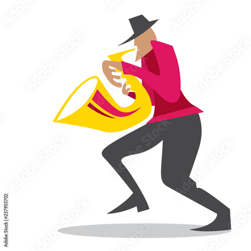 Abstract Saxophone Player (Vector Art)