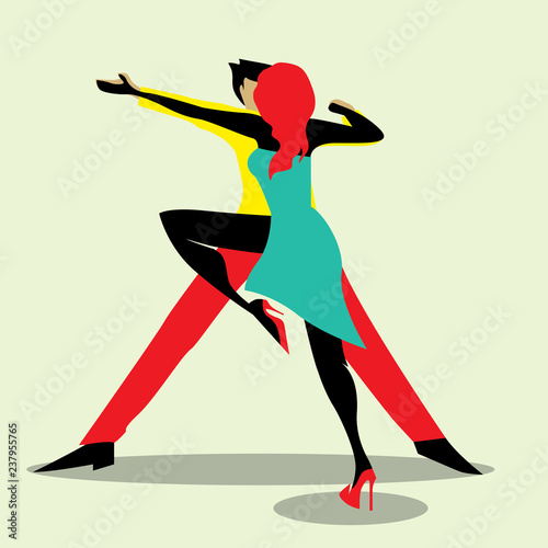 Couple Dancing Salsa/Rumba (Vector Art)