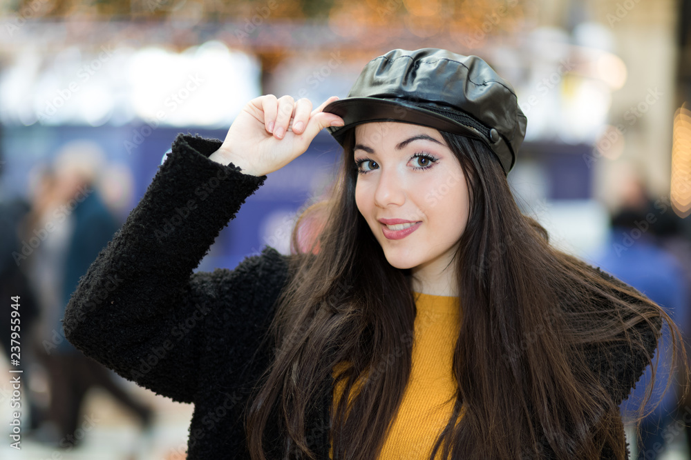 Beautiful young woman wearing a hat outdoor Beautiful young woman wearing a hat outdoor