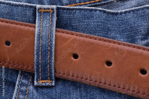 Brown leather belt with jeans