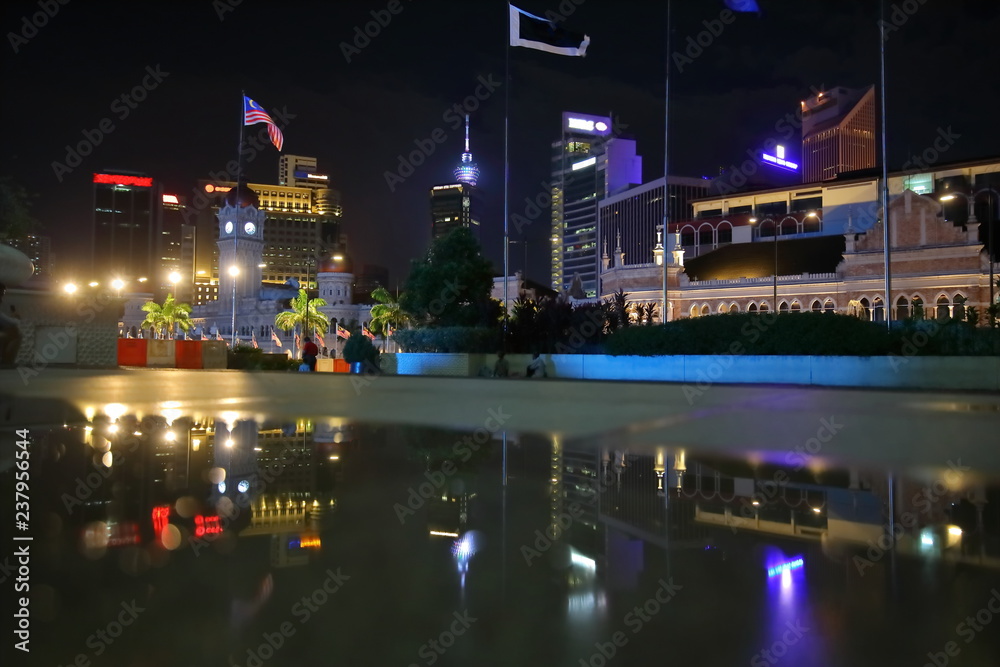 Night cityscape Kuala Lumpur Malaysia