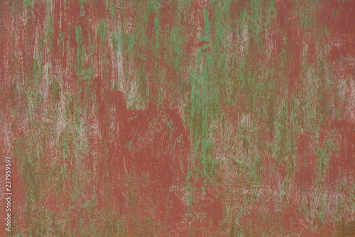 green red metal texture from old metal colored wall