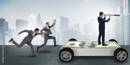 Businessman in the business concept with dollar car © Elnur