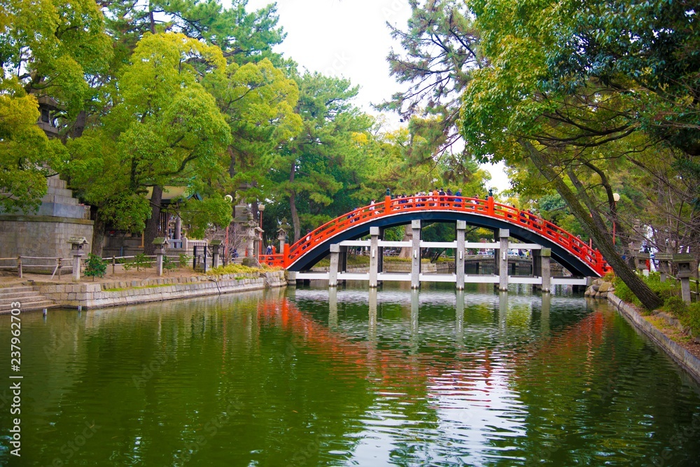 Sumiyoshi Taisha in Osaka, Japan. Osaka is one of the important cities in Japan for cultures and business markets. Sumiyoshi Taisha in Osaka, Japan. Osaka is one of the important cities in Japan for cultures and business markets.