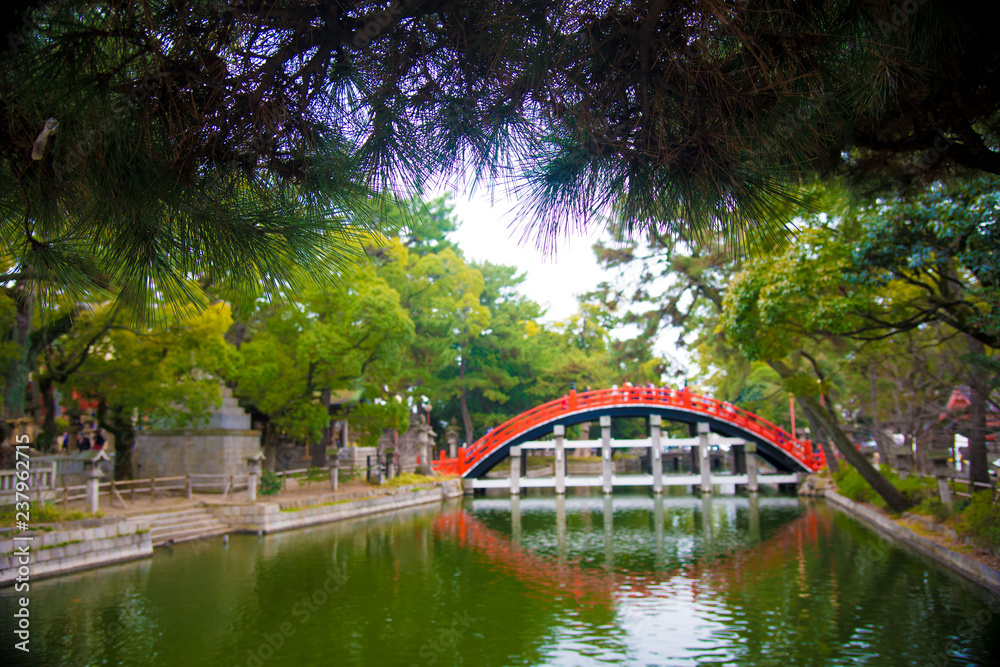 Sumiyoshi Taisha in Osaka, Japan. Osaka is one of the important cities in Japan for cultures and business markets. Sumiyoshi Taisha in Osaka, Japan. Osaka is one of the important cities in Japan for cultures and business markets.