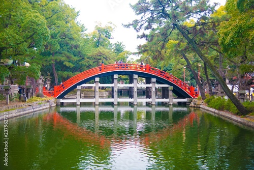 Sumiyoshi Taisha in Osaka, Japan. Osaka is one of the important cities in Japan for cultures and business markets.