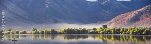 Mantua Reservoir landscape views. Mantua is a small town on the eastern edge Box Elder County, Historically known as Box Elder Valley, Copenhagen, Flaxville, Geneva, Hunsaker Valley in Utah, United St