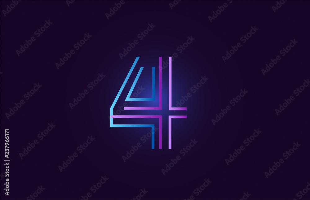 blue pink 4 gradient number logo icon design blue pink 4 gradient number logo icon design