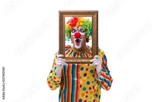 Funny clown isolated on white background