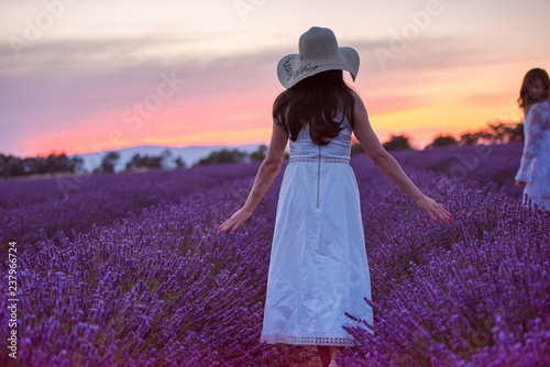 woman portrait in lavender flower fiel