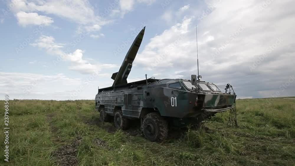 MOSCOW REGION, RUSSIA Airborne tracked armoured personnel carrier BTR-MDM Rakushka-M on demonstration range. Military Equipment