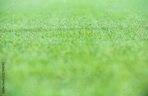 Artificial Green Grass texture, selective focus