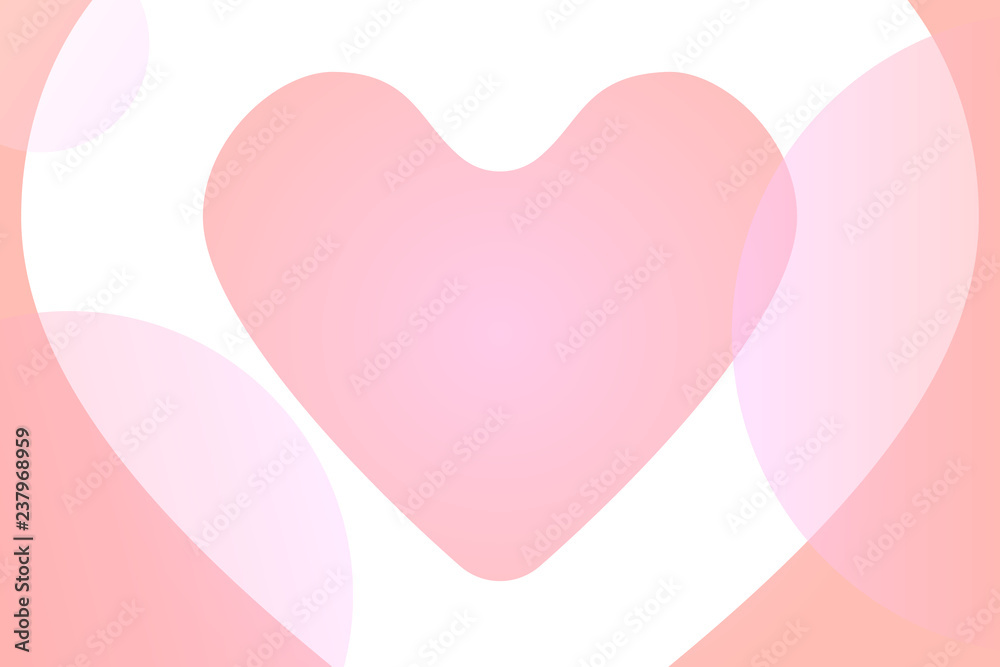 transparent flat white bold contour heart on modern minimal 3d pastel gradient background. stock vector illustration clipart