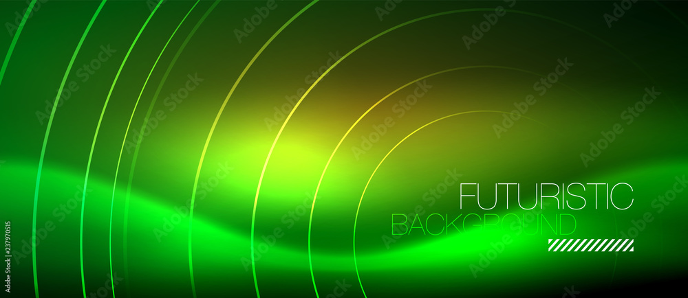 Neon glowing techno lines, hi-tech futuristic abstract background template with square shapes Neon glowing techno lines, hi-tech futuristic abstract background template with square shapes