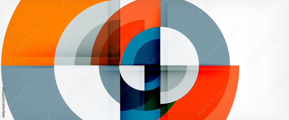 Modern geometric circles abstract background, colorful round shapes with shadow effects Modern geometric circles abstract background, colorful round shapes with shadow effects