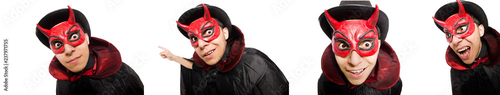 Obraz premium Funny devil isolated on the white background