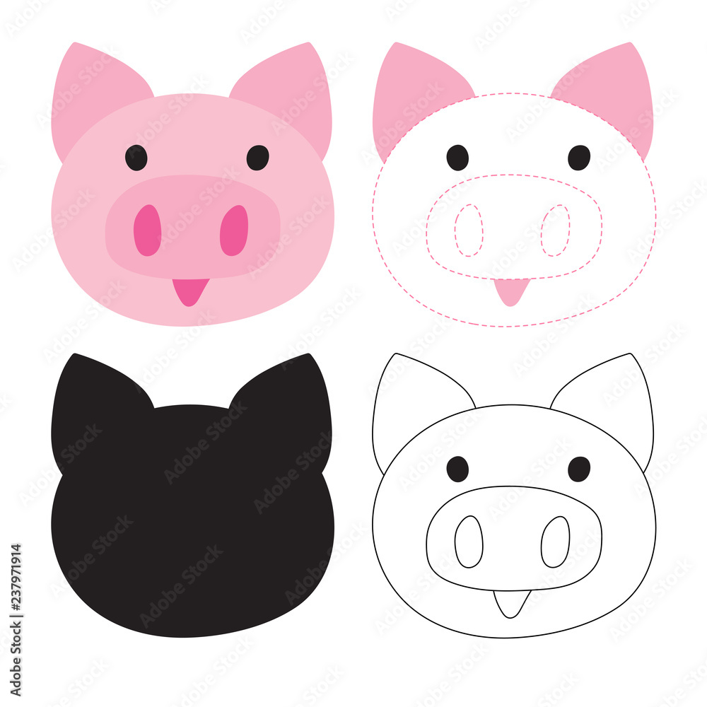 pig worksheet vector design pig worksheet vector design
