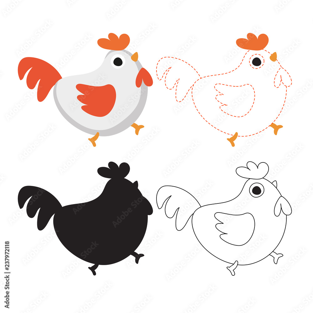 chicken worksheet vector design chicken worksheet vector design