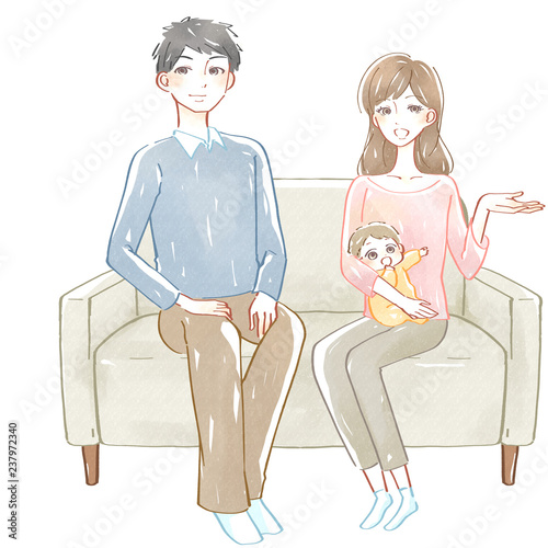 ソファーに座る家族 水彩イラスト Stock Illustration Adobe Stock ソファーに座る家族 水彩イラスト Stock Illustration Adobe Stock