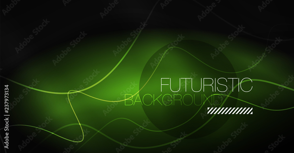 Neon lines wave background. Abstract composition