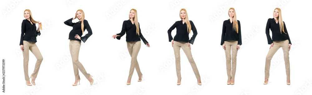 Beautiful pregnant woman isolated on white Beautiful pregnant woman isolated on white