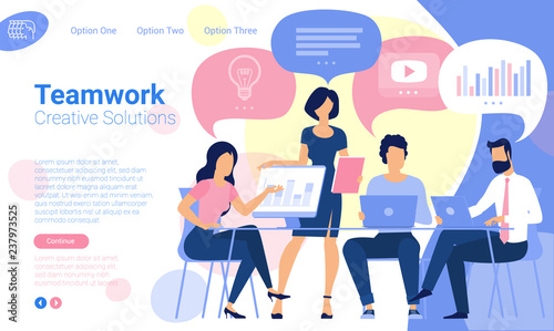 Flat design  characters with speech bubbles