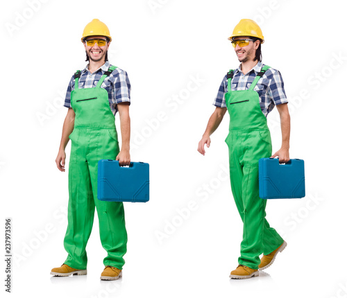 Industrial worker isolated on the white background