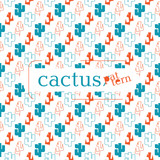 Cactus Seamless Pattern Background. Vector illustration.