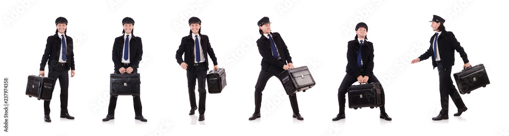 Funny pilot isolated on white Funny pilot isolated on white