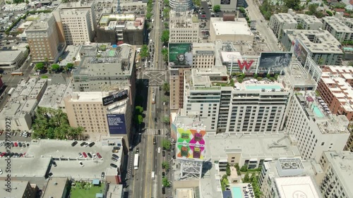 Cinematic Aerial of Hollywood in Los Angeles, California 